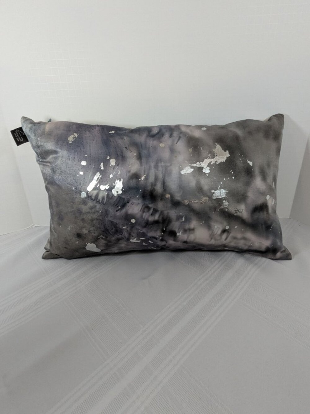 Aviva Stanoff New York Abstract Metallic Lumbar Pillow (18" x 9")
